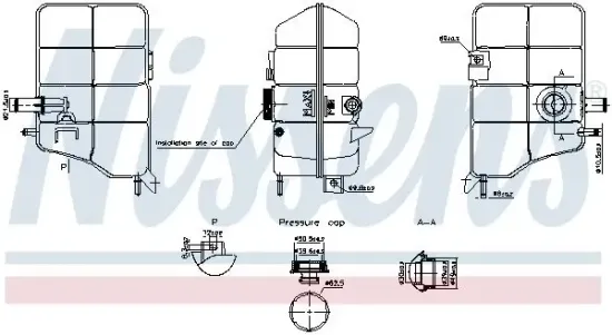 Ausgleichsbehälter, Kühlmittel NISSENS 996254 Bild Ausgleichsbehälter, Kühlmittel NISSENS 996254