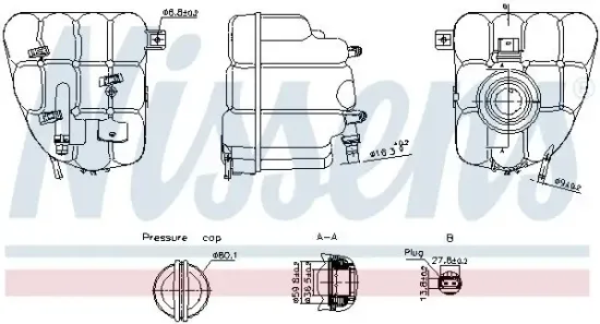 Ausgleichsbehälter, Kühlmittel NISSENS 996255 Bild Ausgleichsbehälter, Kühlmittel NISSENS 996255