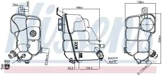 Ausgleichsbehälter, Kühlmittel NISSENS 996257 Bild Ausgleichsbehälter, Kühlmittel NISSENS 996257