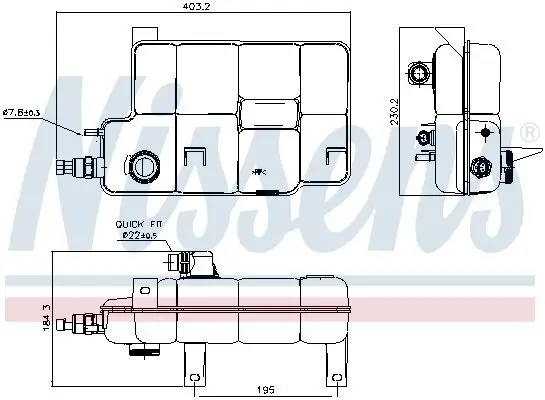 Ausgleichsbehälter, Kühlmittel NISSENS 996260 Bild Ausgleichsbehälter, Kühlmittel NISSENS 996260