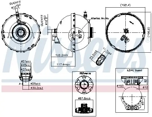 Ausgleichsbehälter, Kühlmittel NISSENS 996262 Bild Ausgleichsbehälter, Kühlmittel NISSENS 996262