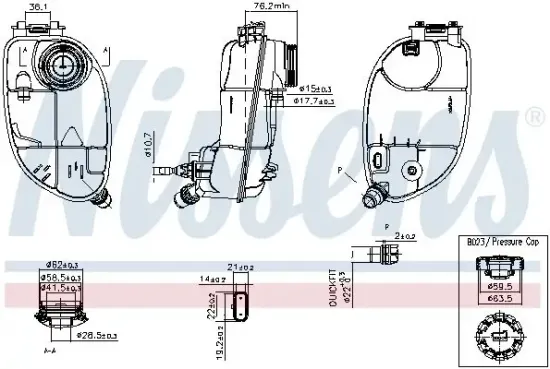 Ausgleichsbehälter, Kühlmittel NISSENS 996265 Bild Ausgleichsbehälter, Kühlmittel NISSENS 996265