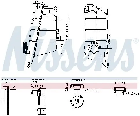 Ausgleichsbehälter, Kühlmittel NISSENS 996271 Bild Ausgleichsbehälter, Kühlmittel NISSENS 996271