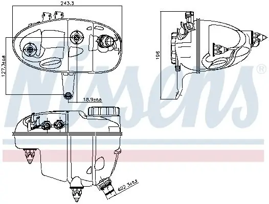 Ausgleichsbehälter, Kühlmittel NISSENS 996276 Bild Ausgleichsbehälter, Kühlmittel NISSENS 996276