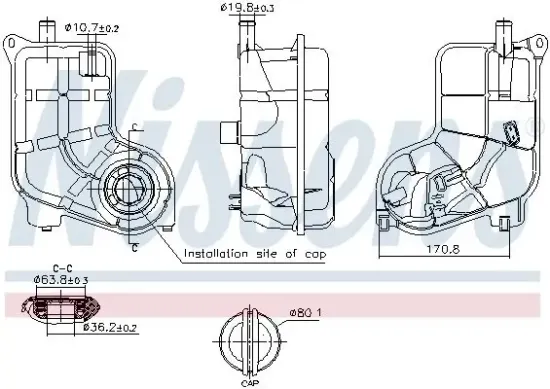 Ausgleichsbehälter, Kühlmittel NISSENS 996287 Bild Ausgleichsbehälter, Kühlmittel NISSENS 996287