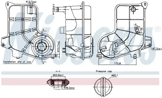 Ausgleichsbehälter, Kühlmittel NISSENS 996291 Bild Ausgleichsbehälter, Kühlmittel NISSENS 996291