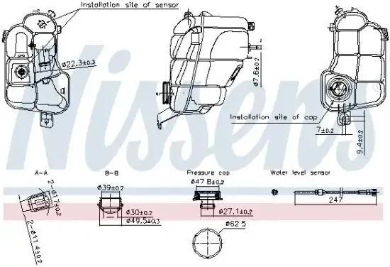 Ausgleichsbehälter, Kühlmittel NISSENS 996294 Bild Ausgleichsbehälter, Kühlmittel NISSENS 996294