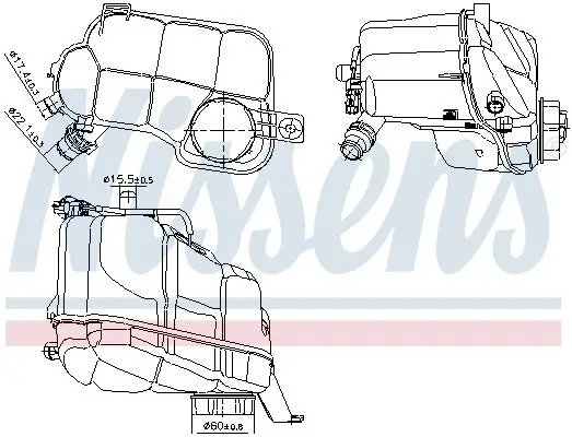 Ausgleichsbehälter, Kühlmittel NISSENS 996297 Bild Ausgleichsbehälter, Kühlmittel NISSENS 996297