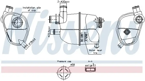 Ausgleichsbehälter, Kühlmittel NISSENS 996302