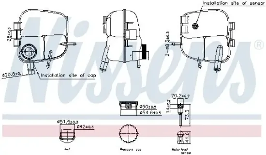 Ausgleichsbehälter, Kühlmittel NISSENS 996303 Bild Ausgleichsbehälter, Kühlmittel NISSENS 996303