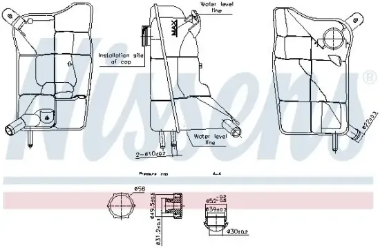 Ausgleichsbehälter, Kühlmittel NISSENS 996304 Bild Ausgleichsbehälter, Kühlmittel NISSENS 996304