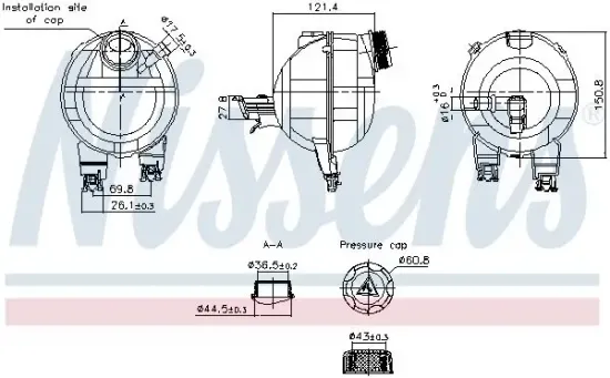 Ausgleichsbehälter, Kühlmittel NISSENS 996306 Bild Ausgleichsbehälter, Kühlmittel NISSENS 996306