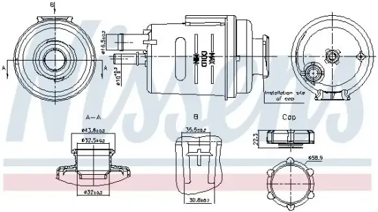 Ausgleichsbehälter, Kühlmittel NISSENS 996314 Bild Ausgleichsbehälter, Kühlmittel NISSENS 996314