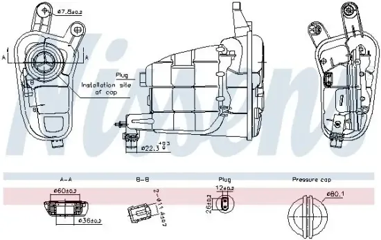 Ausgleichsbehälter, Kühlmittel NISSENS 996315 Bild Ausgleichsbehälter, Kühlmittel NISSENS 996315