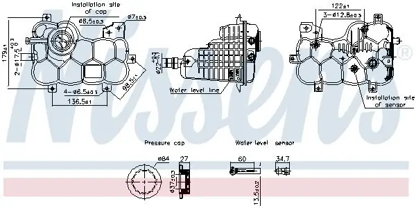 Ausgleichsbehälter, Kühlmittel NISSENS 996316