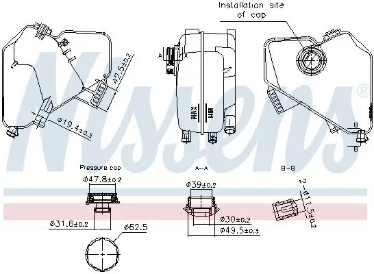 Ausgleichsbehälter, Kühlmittel NISSENS 996322