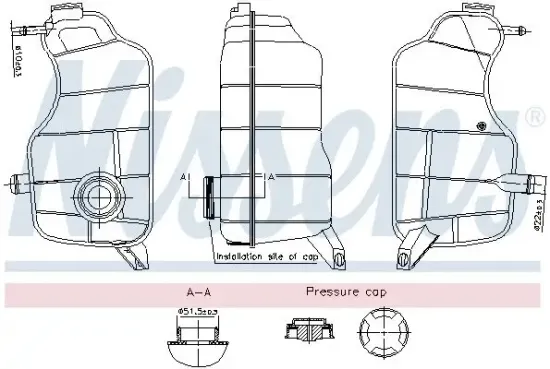 Ausgleichsbehälter, Kühlmittel NISSENS 996329 Bild Ausgleichsbehälter, Kühlmittel NISSENS 996329