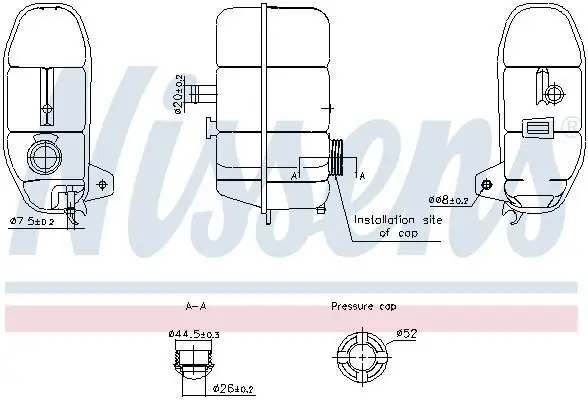 Ausgleichsbehälter, Kühlmittel NISSENS 996332