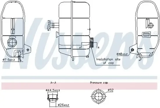 Ausgleichsbehälter, Kühlmittel NISSENS 996332 Bild Ausgleichsbehälter, Kühlmittel NISSENS 996332