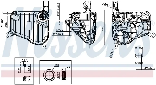 Ausgleichsbehälter, Kühlmittel NISSENS 996345