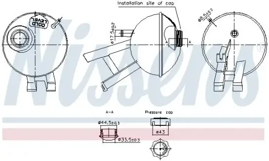 Ausgleichsbehälter, Kühlmittel NISSENS 996348 Bild Ausgleichsbehälter, Kühlmittel NISSENS 996348