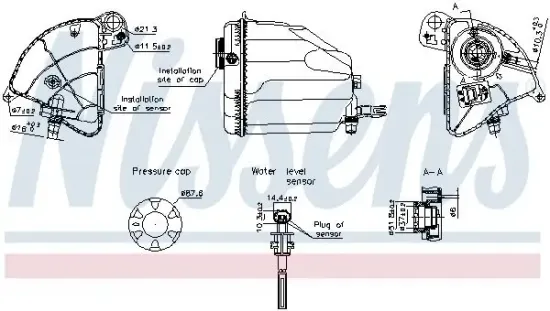 Ausgleichsbehälter, Kühlmittel NISSENS 996358 Bild Ausgleichsbehälter, Kühlmittel NISSENS 996358