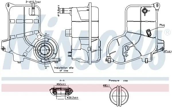 Ausgleichsbehälter, Kühlmittel NISSENS 996363