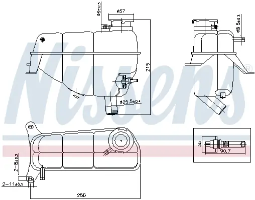 Ausgleichsbehälter, Kühlmittel NISSENS 996367