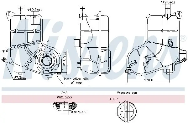 Ausgleichsbehälter, Kühlmittel NISSENS 996368