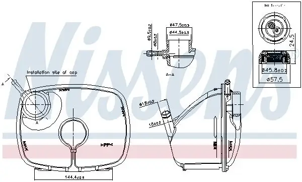 Ausgleichsbehälter, Kühlmittel NISSENS 996370