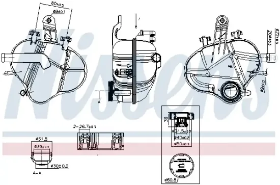 Ausgleichsbehälter, Kühlmittel NISSENS 996376 Bild Ausgleichsbehälter, Kühlmittel NISSENS 996376