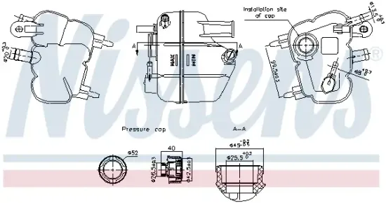 Ausgleichsbehälter, Kühlmittel NISSENS 996379 Bild Ausgleichsbehälter, Kühlmittel NISSENS 996379