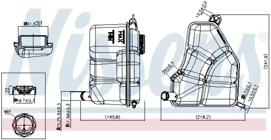 Ausgleichsbehälter, Kühlmittel NISSENS 996386 Bild Ausgleichsbehälter, Kühlmittel NISSENS 996386