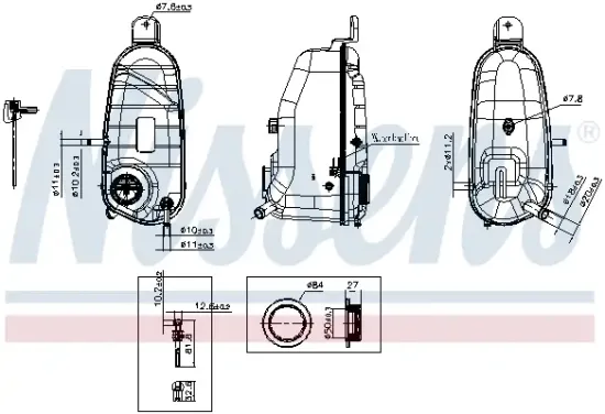 Ausgleichsbehälter, Kühlmittel NISSENS 996389 Bild Ausgleichsbehälter, Kühlmittel NISSENS 996389