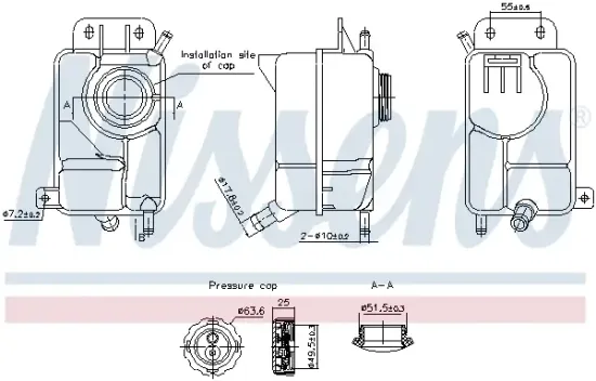 Ausgleichsbehälter, Kühlmittel NISSENS 996399 Bild Ausgleichsbehälter, Kühlmittel NISSENS 996399
