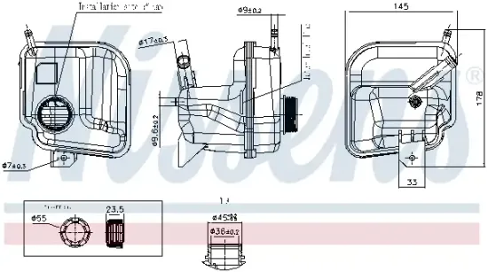 Ausgleichsbehälter, Kühlmittel NISSENS 996401 Bild Ausgleichsbehälter, Kühlmittel NISSENS 996401