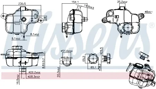 Ausgleichsbehälter, Kühlmittel NISSENS 996410 Bild Ausgleichsbehälter, Kühlmittel NISSENS 996410