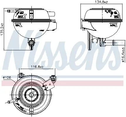 Ausgleichsbehälter, Kühlmittel NISSENS 996415 Bild Ausgleichsbehälter, Kühlmittel NISSENS 996415