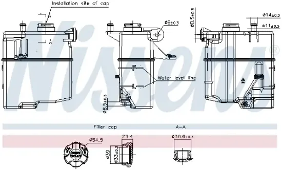 Ausgleichsbehälter, Kühlmittel NISSENS 996421 Bild Ausgleichsbehälter, Kühlmittel NISSENS 996421