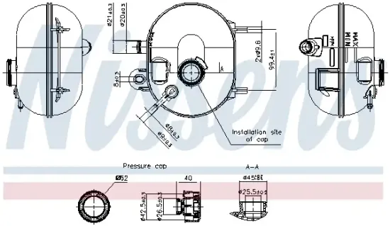 Ausgleichsbehälter, Kühlmittel NISSENS 996423 Bild Ausgleichsbehälter, Kühlmittel NISSENS 996423
