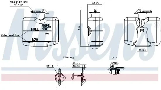 Ausgleichsbehälter, Kühlmittel NISSENS 996424 Bild Ausgleichsbehälter, Kühlmittel NISSENS 996424
