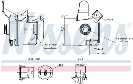 Ausgleichsbehälter, Kühlmittel NISSENS 996427 Bild Ausgleichsbehälter, Kühlmittel NISSENS 996427