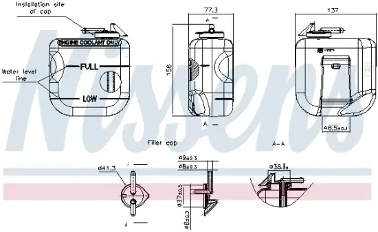Ausgleichsbehälter, Kühlmittel NISSENS 996429 Bild Ausgleichsbehälter, Kühlmittel NISSENS 996429