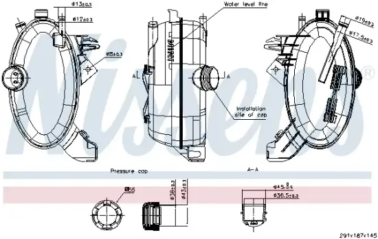 Ausgleichsbehälter, Kühlmittel NISSENS 996431 Bild Ausgleichsbehälter, Kühlmittel NISSENS 996431
