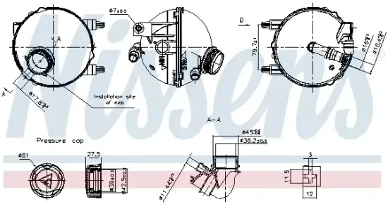 Ausgleichsbehälter, Kühlmittel NISSENS 996432 Bild Ausgleichsbehälter, Kühlmittel NISSENS 996432