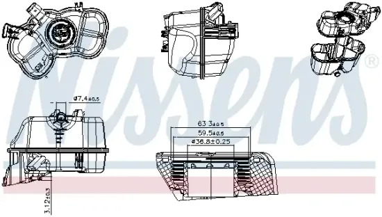 Ausgleichsbehälter, Kühlmittel NISSENS 996448 Bild Ausgleichsbehälter, Kühlmittel NISSENS 996448