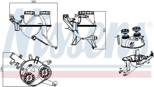 Ausgleichsbehälter, Kühlmittel NISSENS 996449