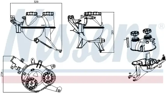 Ausgleichsbehälter, Kühlmittel NISSENS 996449 Bild Ausgleichsbehälter, Kühlmittel NISSENS 996449