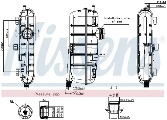 Ausgleichsbehälter, Kühlmittel NISSENS 996454 Bild Ausgleichsbehälter, Kühlmittel NISSENS 996454