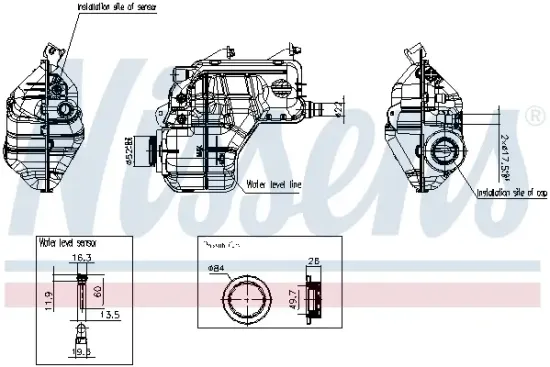 Ausgleichsbehälter, Kühlmittel NISSENS 996462 Bild Ausgleichsbehälter, Kühlmittel NISSENS 996462